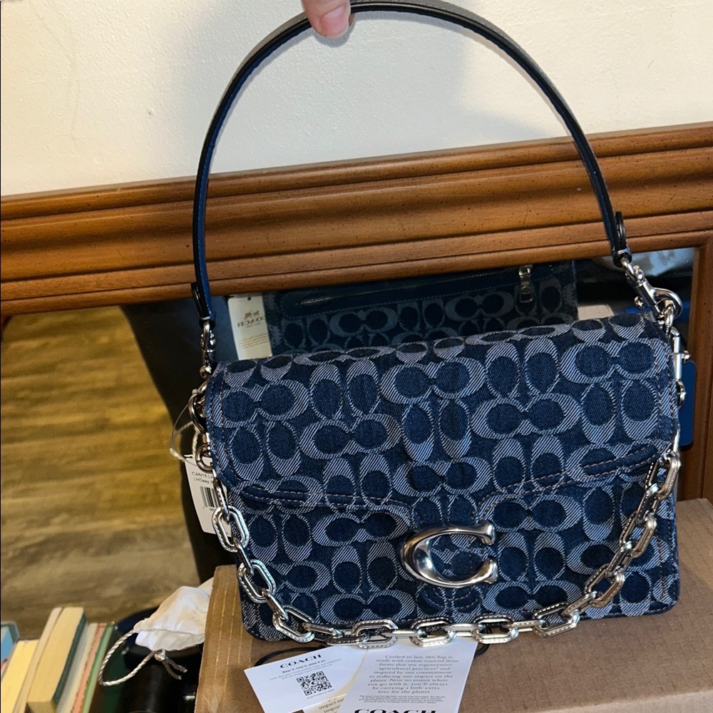 Coach Chain Tabby Shoulder Bag in Signature Denim, NWT, box & dust bag! - Picture 8 of 16